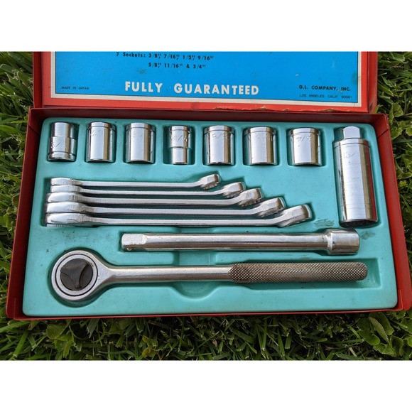 Vintage Mark I G.L. Company Inc. 16 Pieces 3/8" Drive Combination Wrench Set - Picture 8 of 8